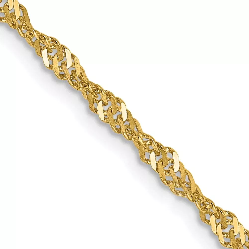 14K Yellow Gold 18" 2mm Singapore Chain with Lobster Clasp by Oro Pregiato