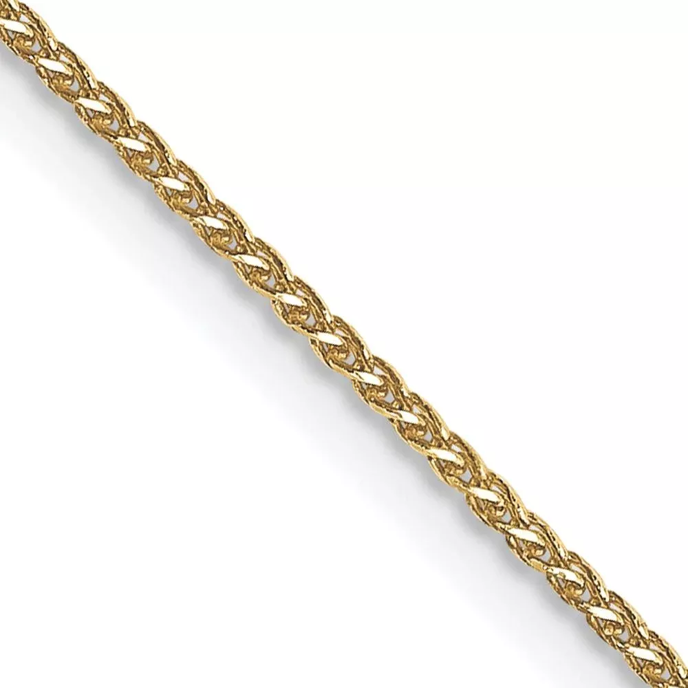14K Yellow Gold 20" Diamond-Cut Spiga Chain with Lobster Clasp - 0.85mm Width by Oro Pregiato