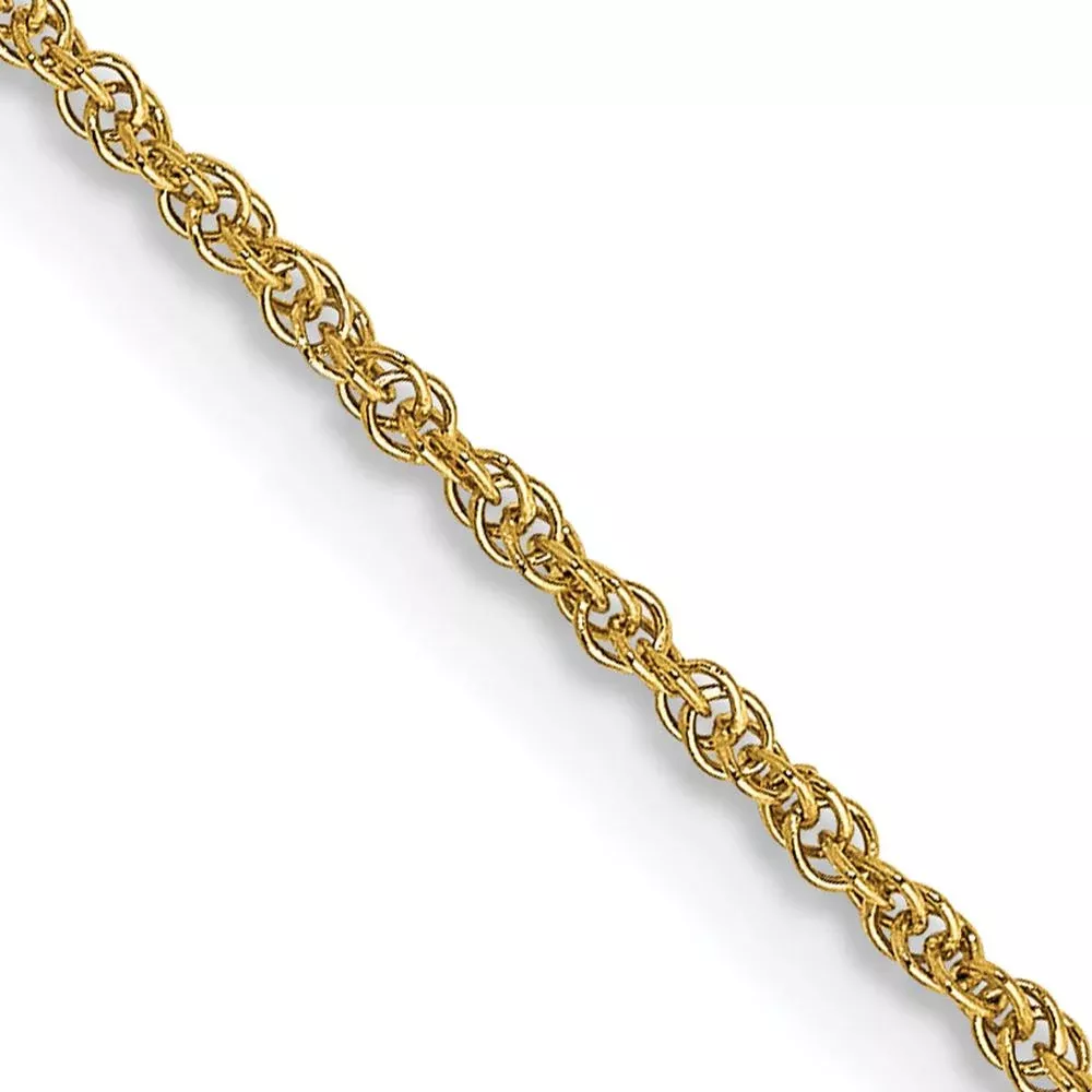 14K Yellow Gold 22" Baby Rope Chain Necklace with Spring Ring Clasp - 1.1mm Width by Oro Pregiato