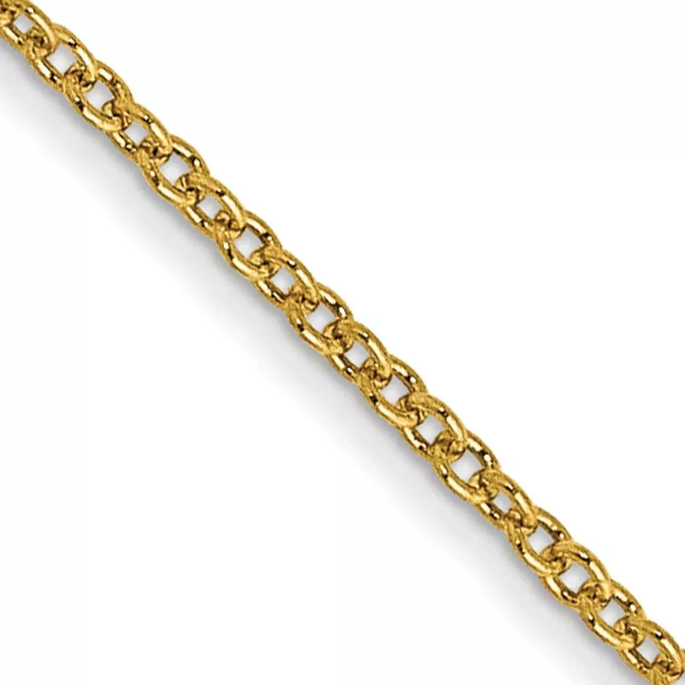 14K Yellow Gold 22" Cable Link Necklace with Lobster Clasp - Polished Finish by Official Gold Marks