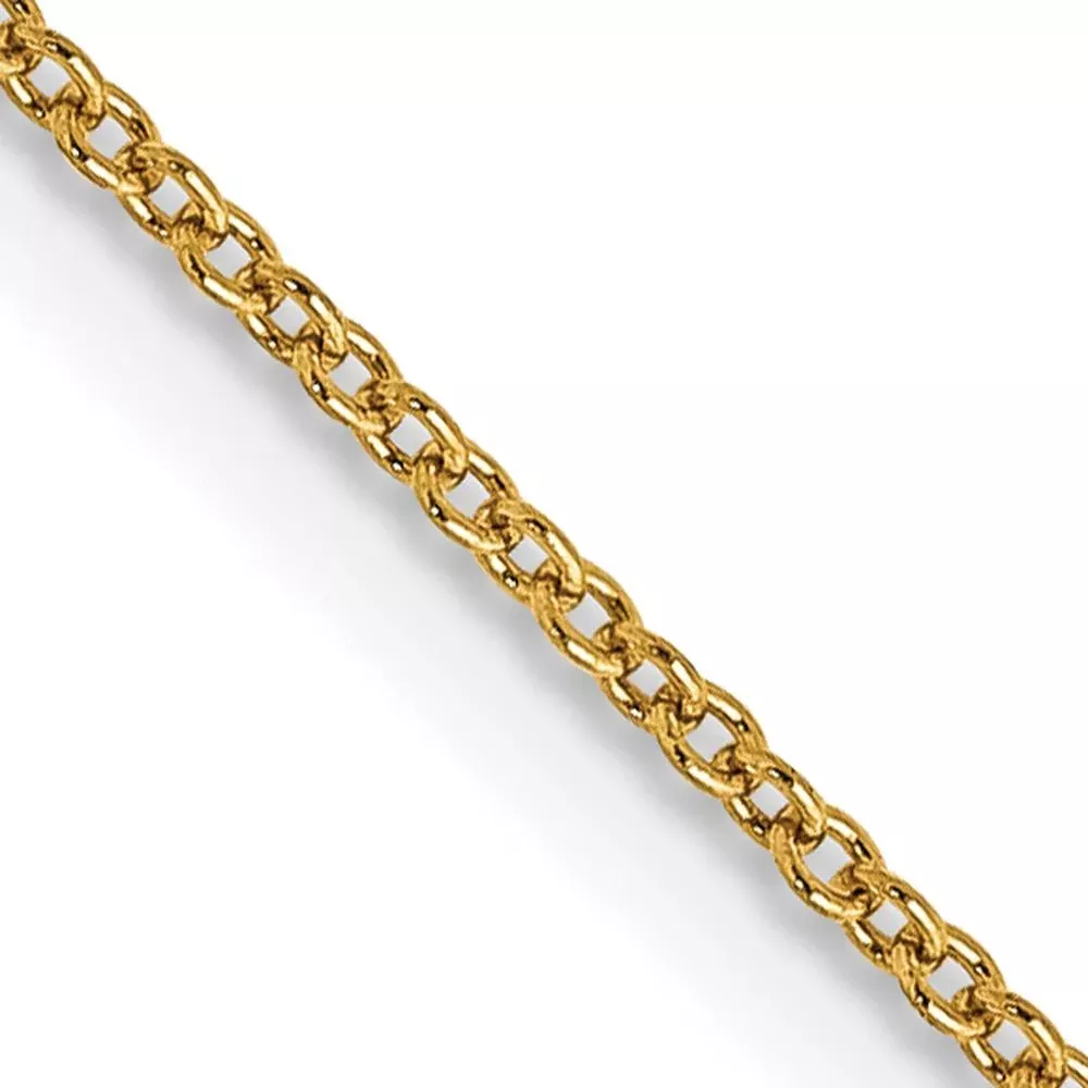 14K Yellow Gold 24" Cable Chain Necklace with Spring Ring Clasp - 0.9mm Width by Oro Pregiato