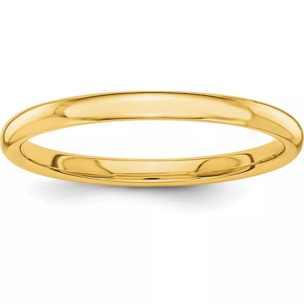 14K Yellow Gold 2mm Polished Stackable Band - Size 8 by Luciano & Cie