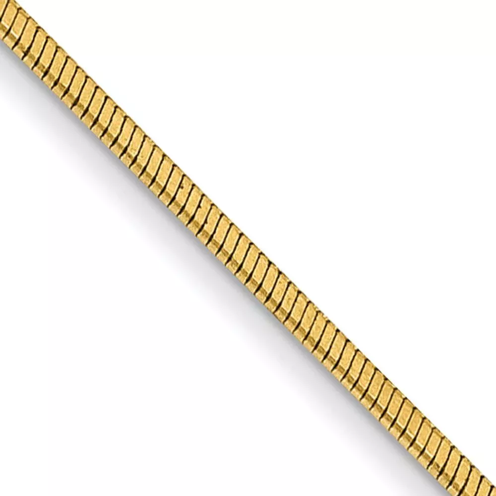 14K Yellow Gold 30" Octagonal Snake Chain Necklace with Lobster Clasp - 0.6mm Width by Oro Pregiato