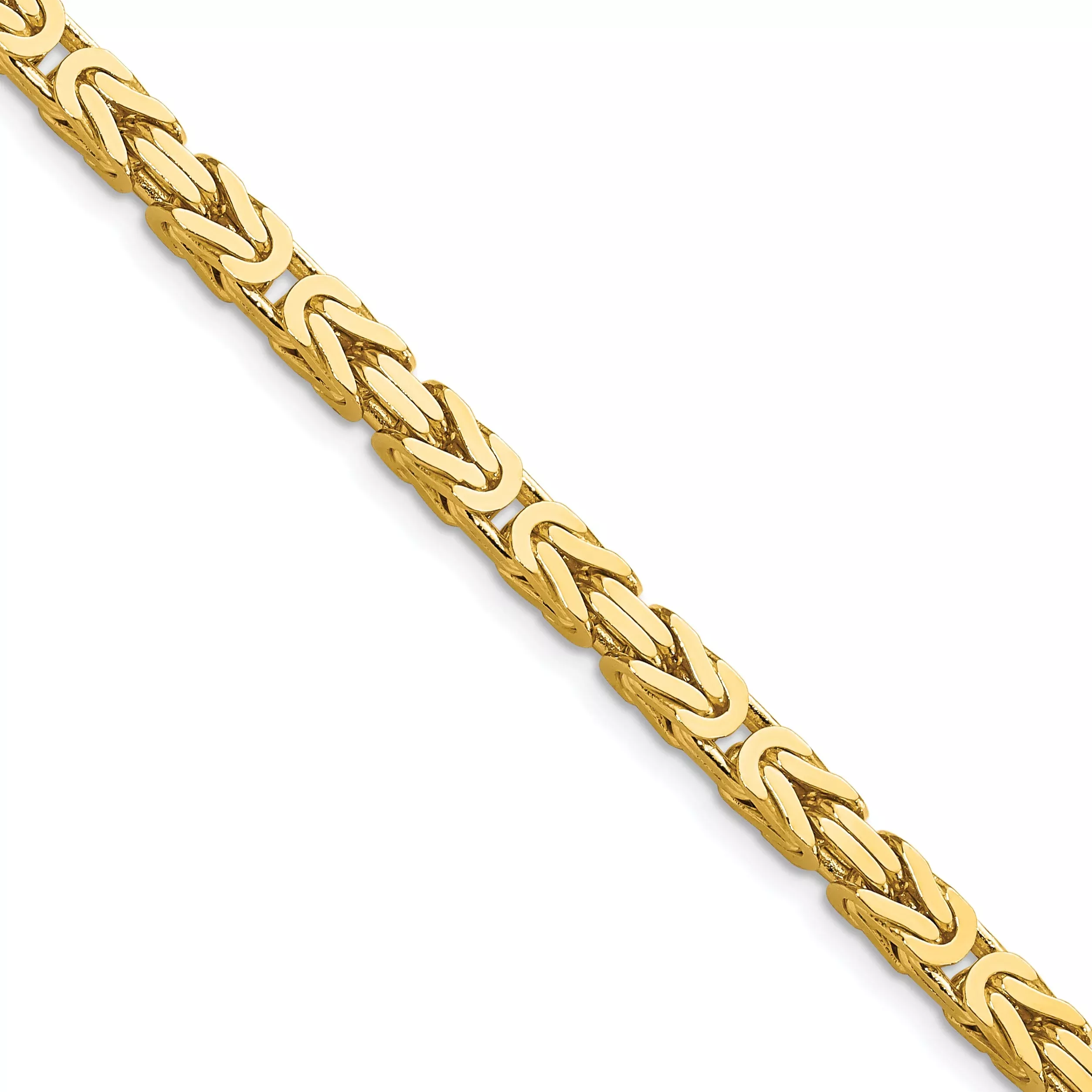 14k Yellow Gold 4mm Byzantine Chain Necklace