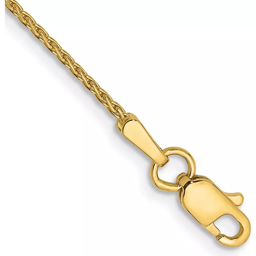 14K Yellow Gold 9" Diamond-Cut Parisian Wheat Anklet with Lobster Clasp by Oro Pregiato