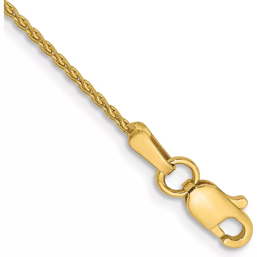 14K Yellow Gold 9" Parisian Wheat Anklet with Lobster Clasp by Oro Pregiato