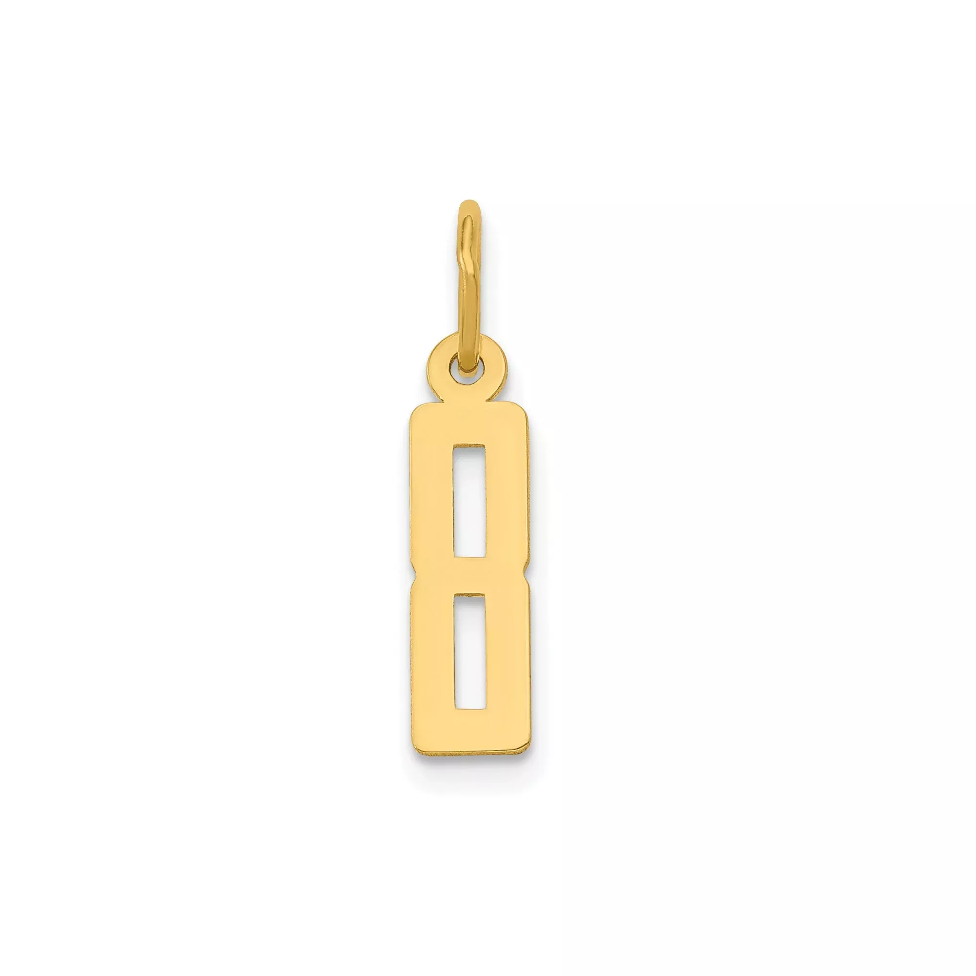 14k Yellow Gold Number 8 Pendant Charm, Polished Cutout Infinity Design