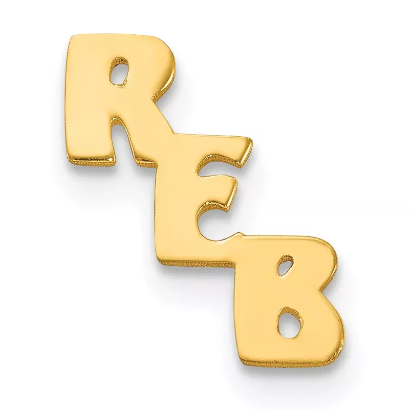 14k Yellow Gold Small cut-out Monogram Tie Tac