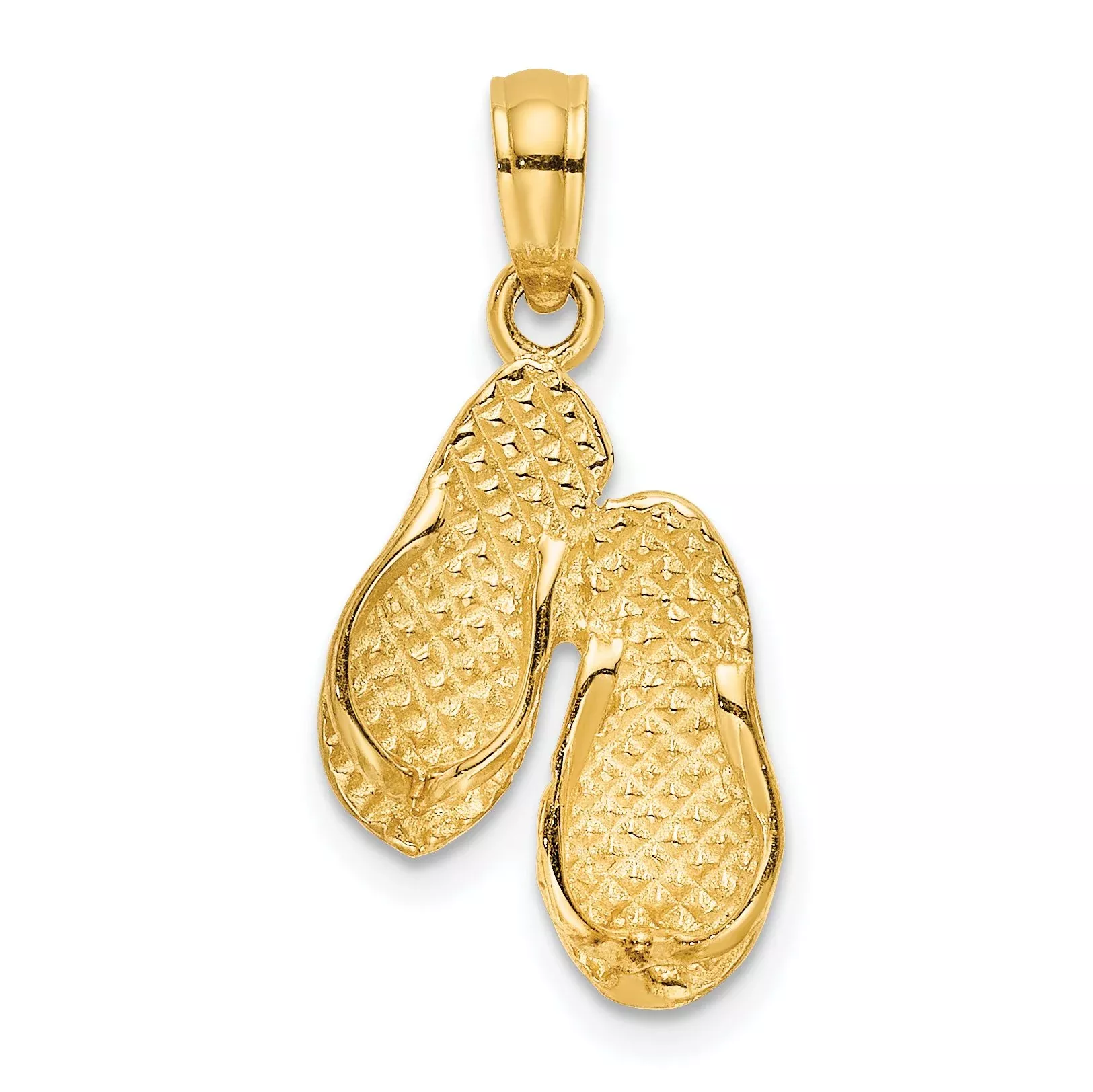 14K3D OCEAN CITY Double Flip-flop Charm