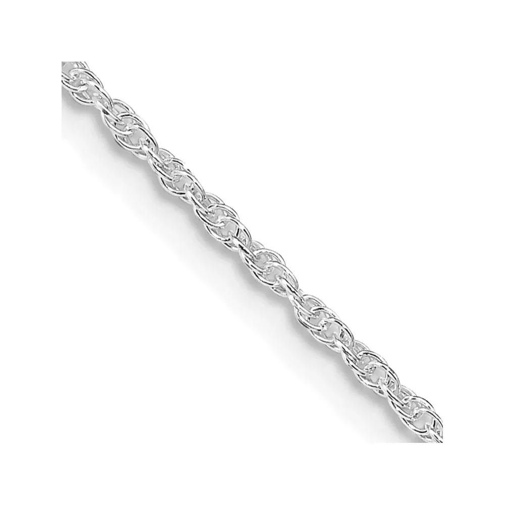 16 Inch Sterling Silver Rhodium-Plated 1.6mm Loose Rope Chain Necklace