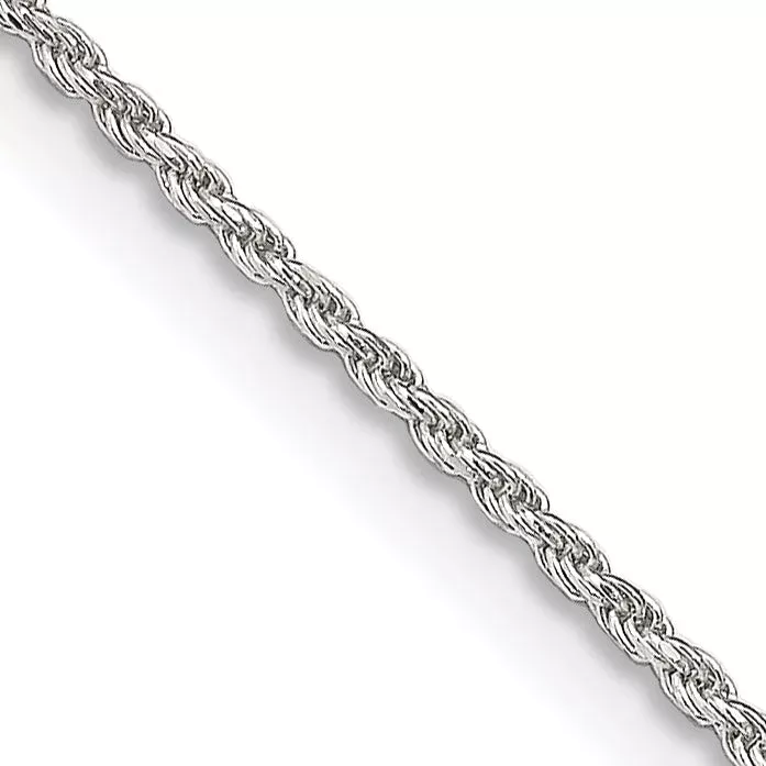 22 Inch Sterling Silver 1.2mm Diamond-Cut Rope Chain W /4In Ext.