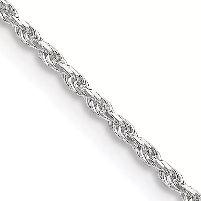 22 Inch Sterling Silver 1.5mm Diamond-Cut Rope Chain W /4In Ext.