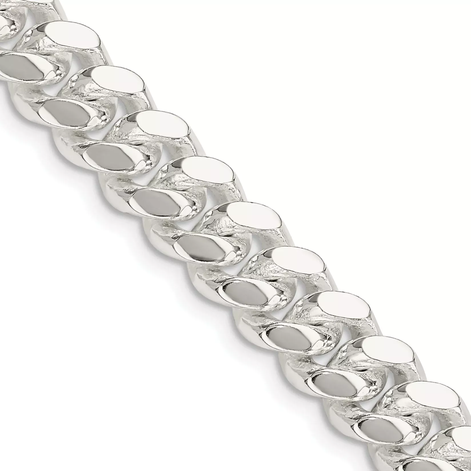 22 Inch Sterling Silver 9mm Polished Domed Curb Chain Necklace