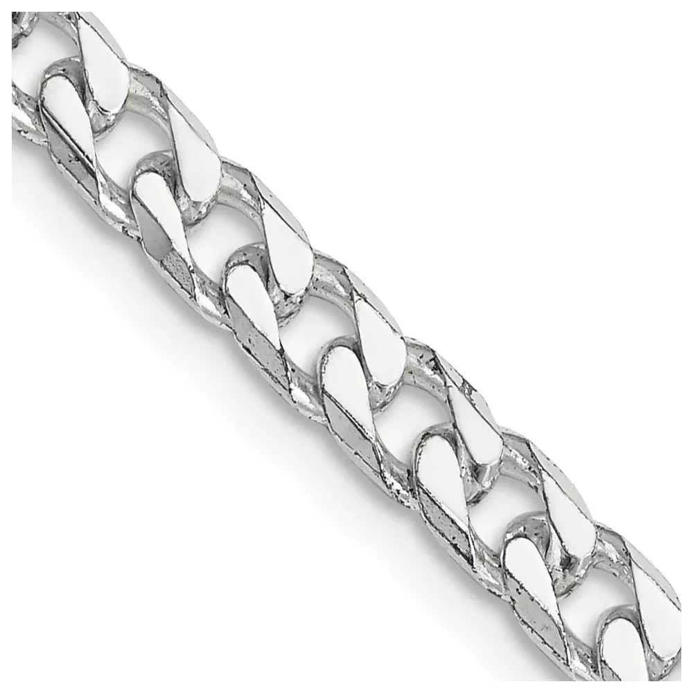 24 Inch Sterling Silver Polished 5mm Curb Chain Necklace