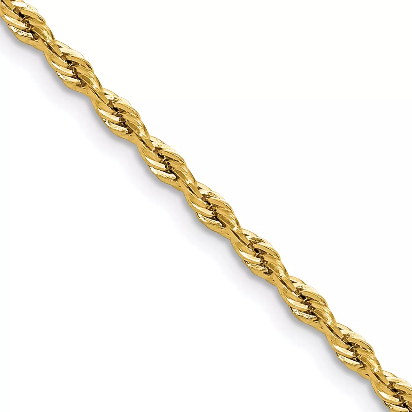 26 Inch 14Ky 2.5mm Semi-Solid Rope Chain Necklace