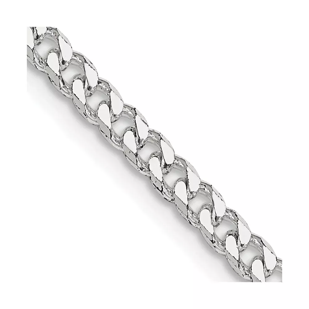 28 Inch Sterling Silver Polished 3.15mm Curb Chain Necklace