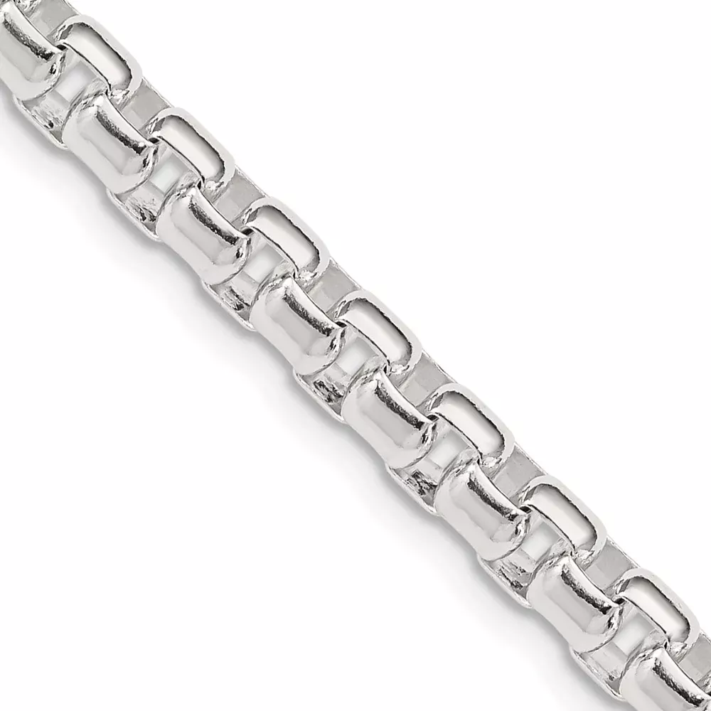 30 Inch Sterling Silver 5.2mm Round Box Chain Necklace