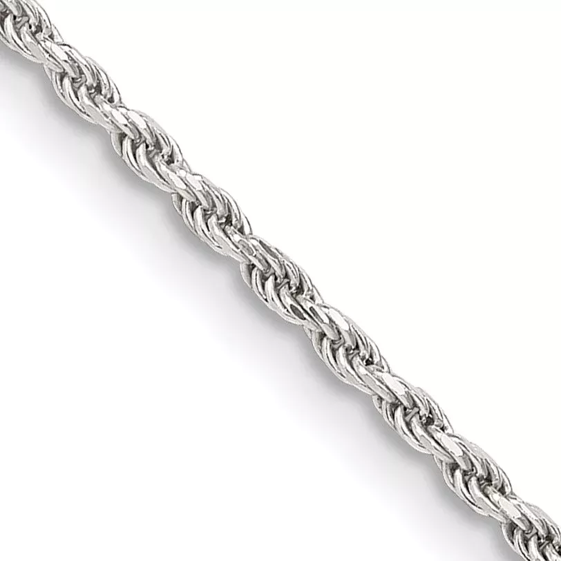 36 Inch Sterling Silver 1.7mm Diamond-Cut Rope Chain Necklace