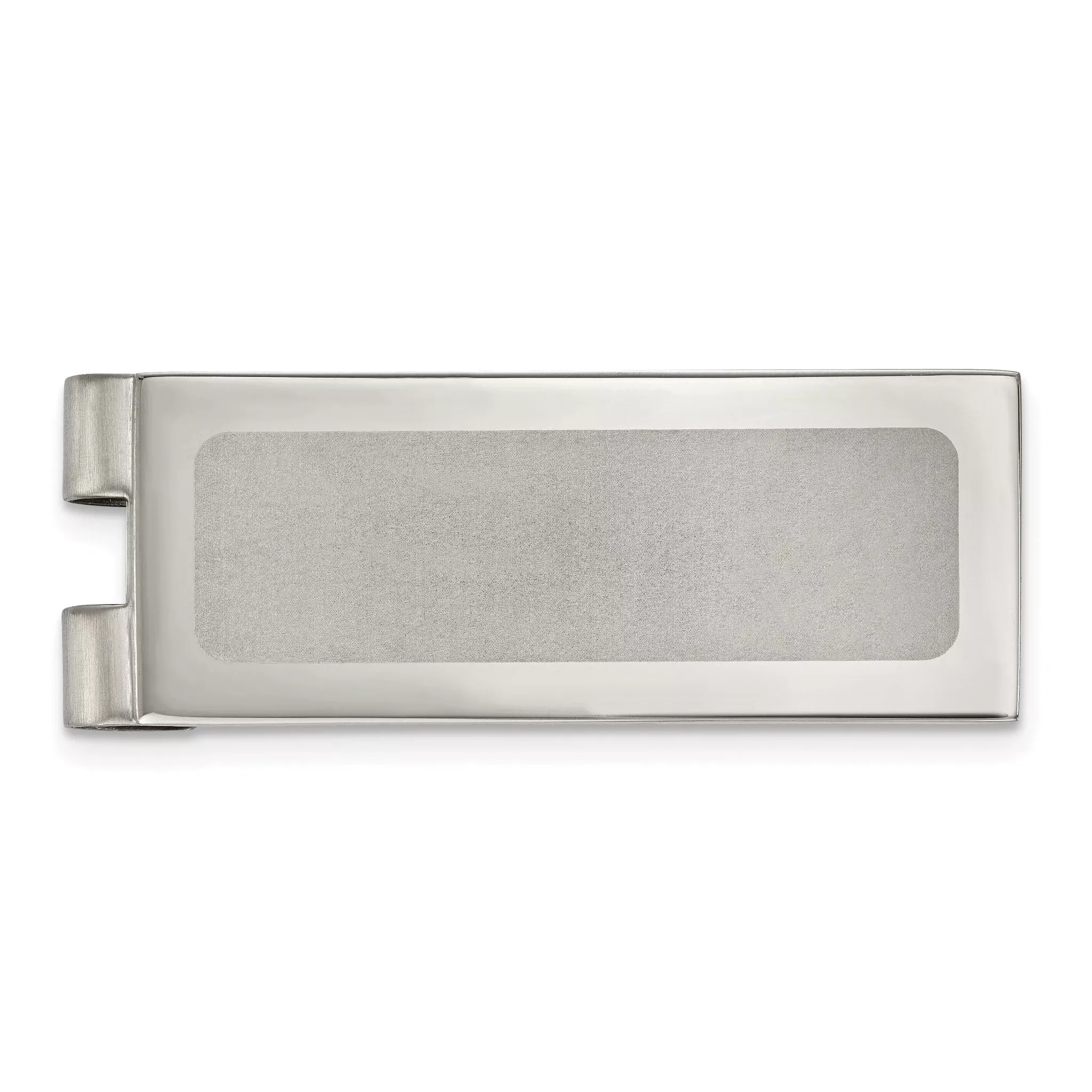 Chisel Stainless Steel Polished Laser Cut Center Money Clip