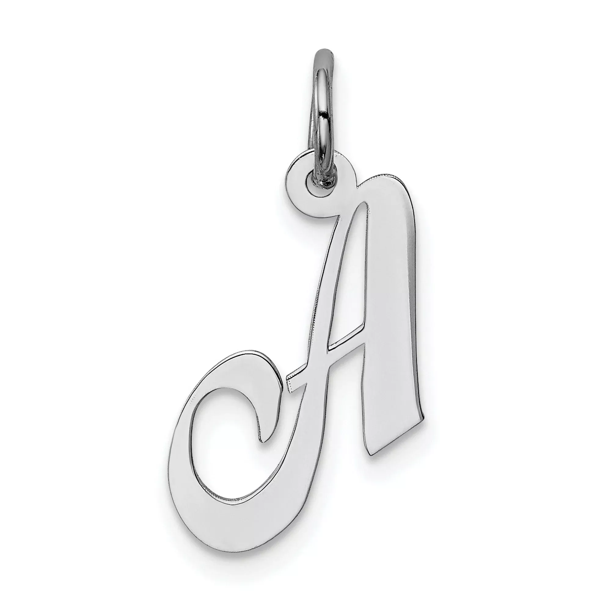 Fancy Script Letter Y Initial Charm Pendant in Real 925 Sterling Silver