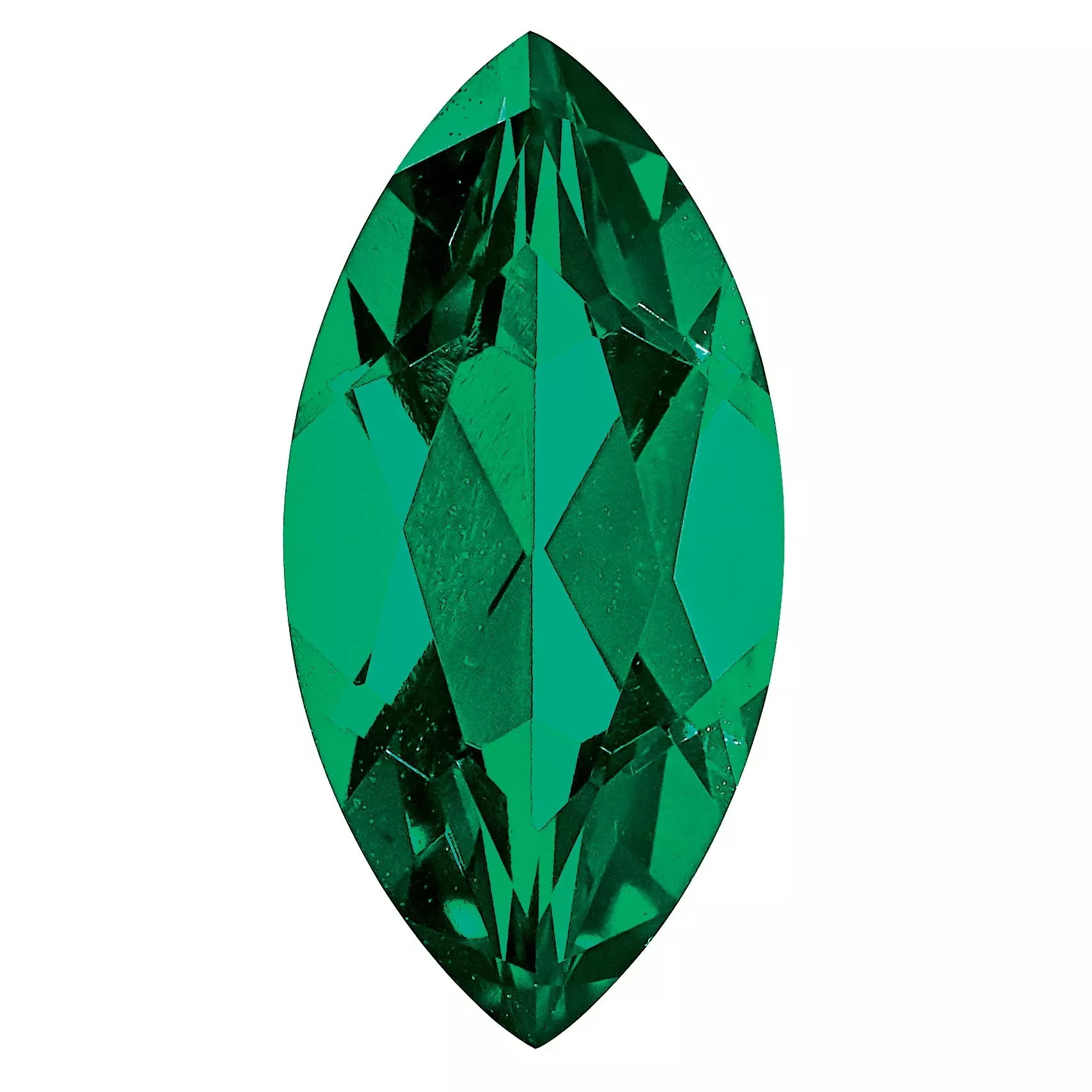 Gemstone Created Emerald 6X3mm Marquise