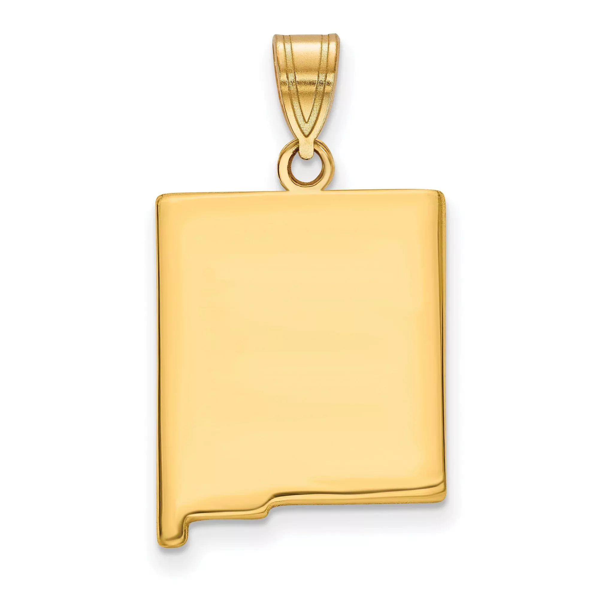 Gold Plated New Mexico State Charm Pendant in Real 925 Sterling SIlver