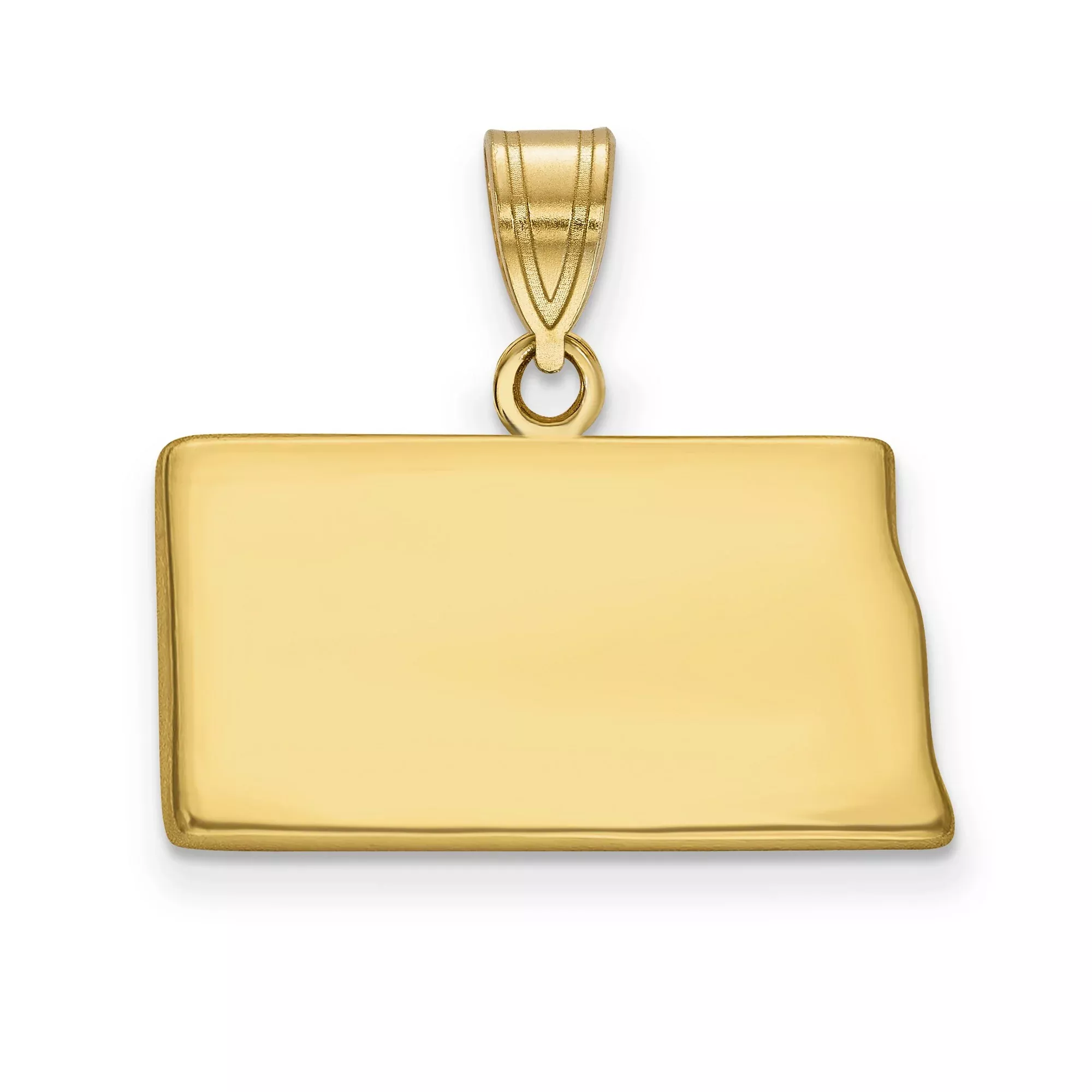 North Dakota State Charm Pendant in Real 14k Yellow Gold
