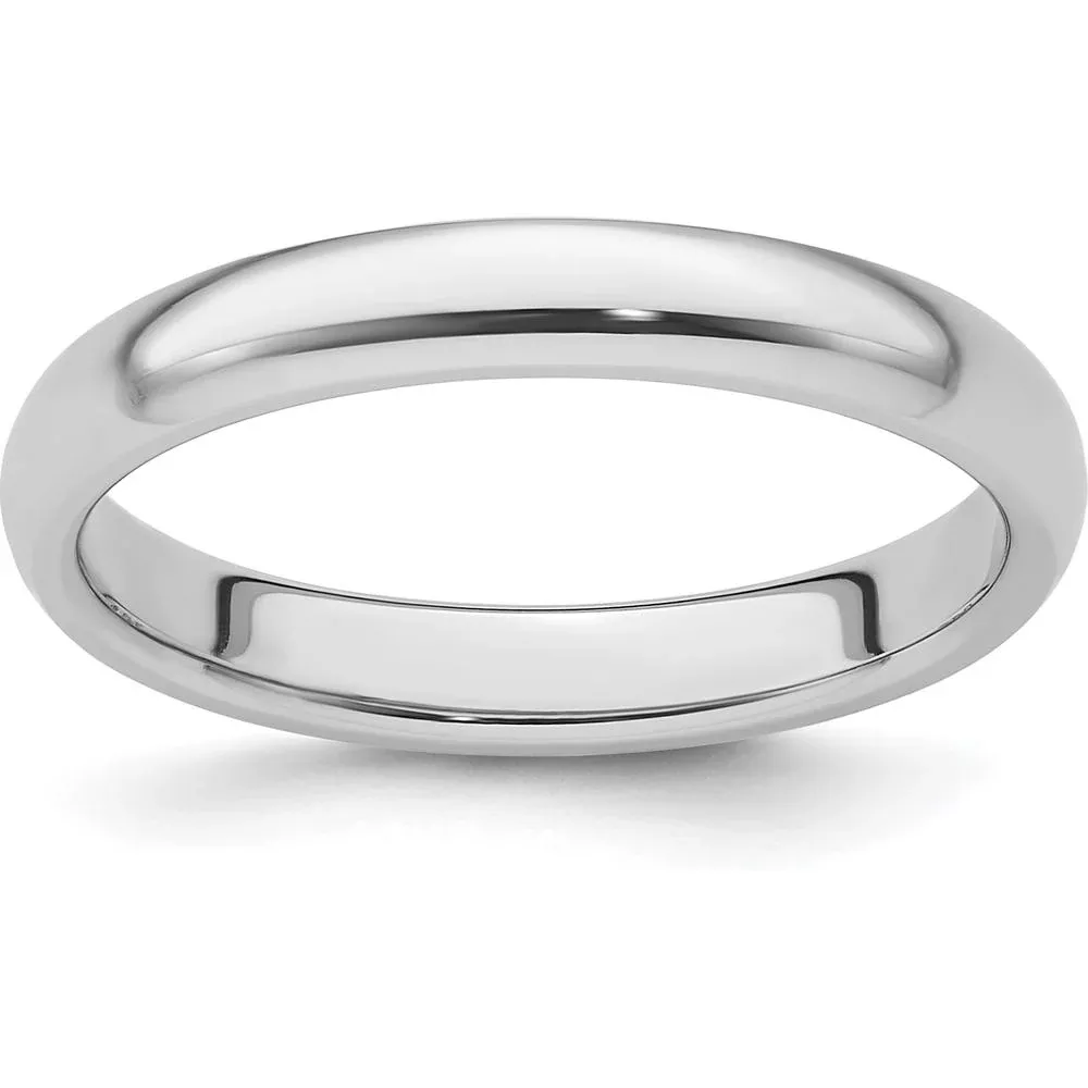 Platinum 3mm Lightweight Comfort-Fit Wedding Band - Size 6 by Luciano & Cie