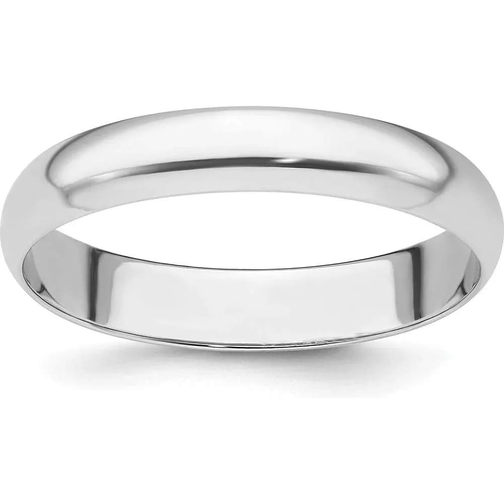 Platinum 4mm Half Round Featherweight Wedding Band - Size 5.5 by Luciano & Cie