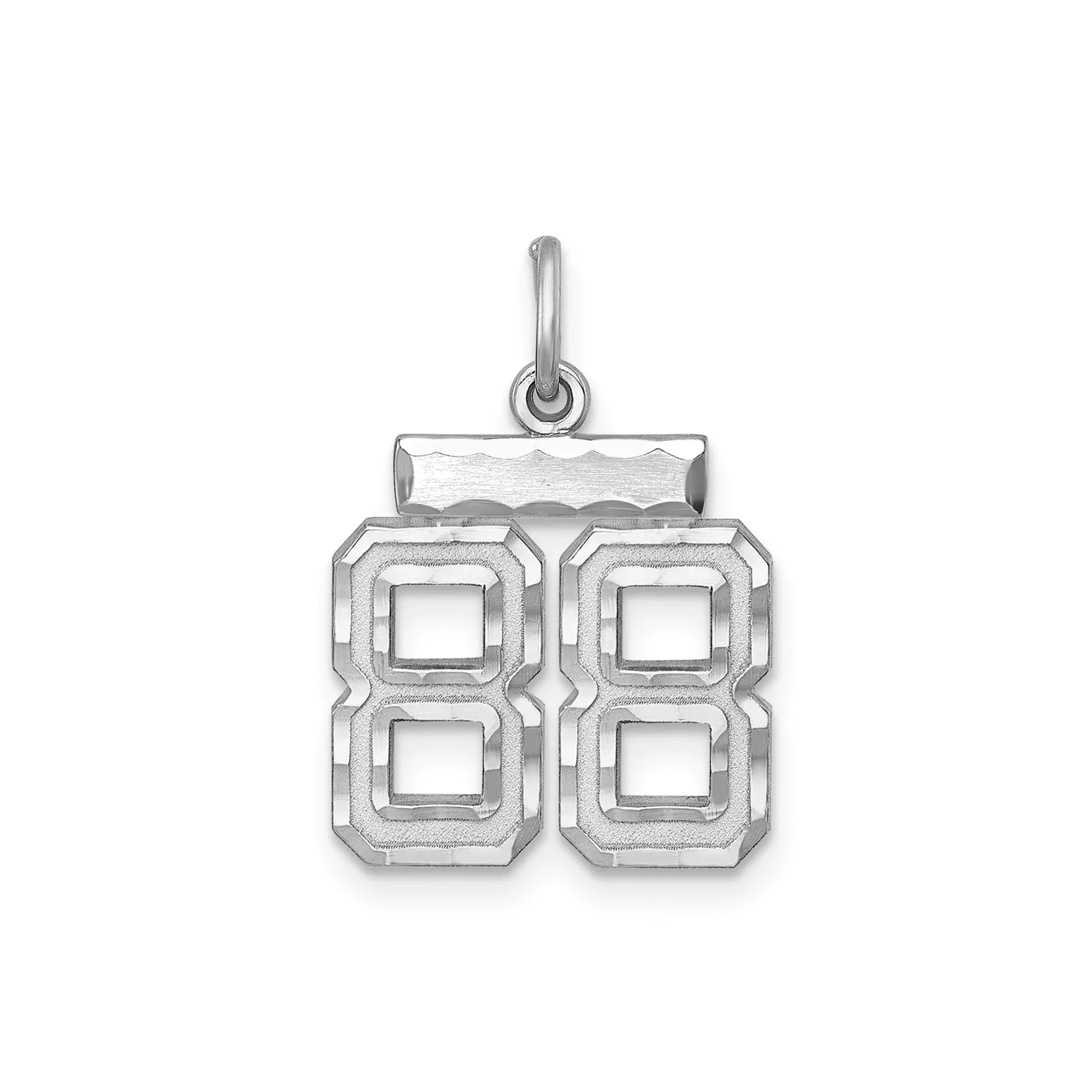 Small #88 Charm Pendant in Real 925 Sterling Silver