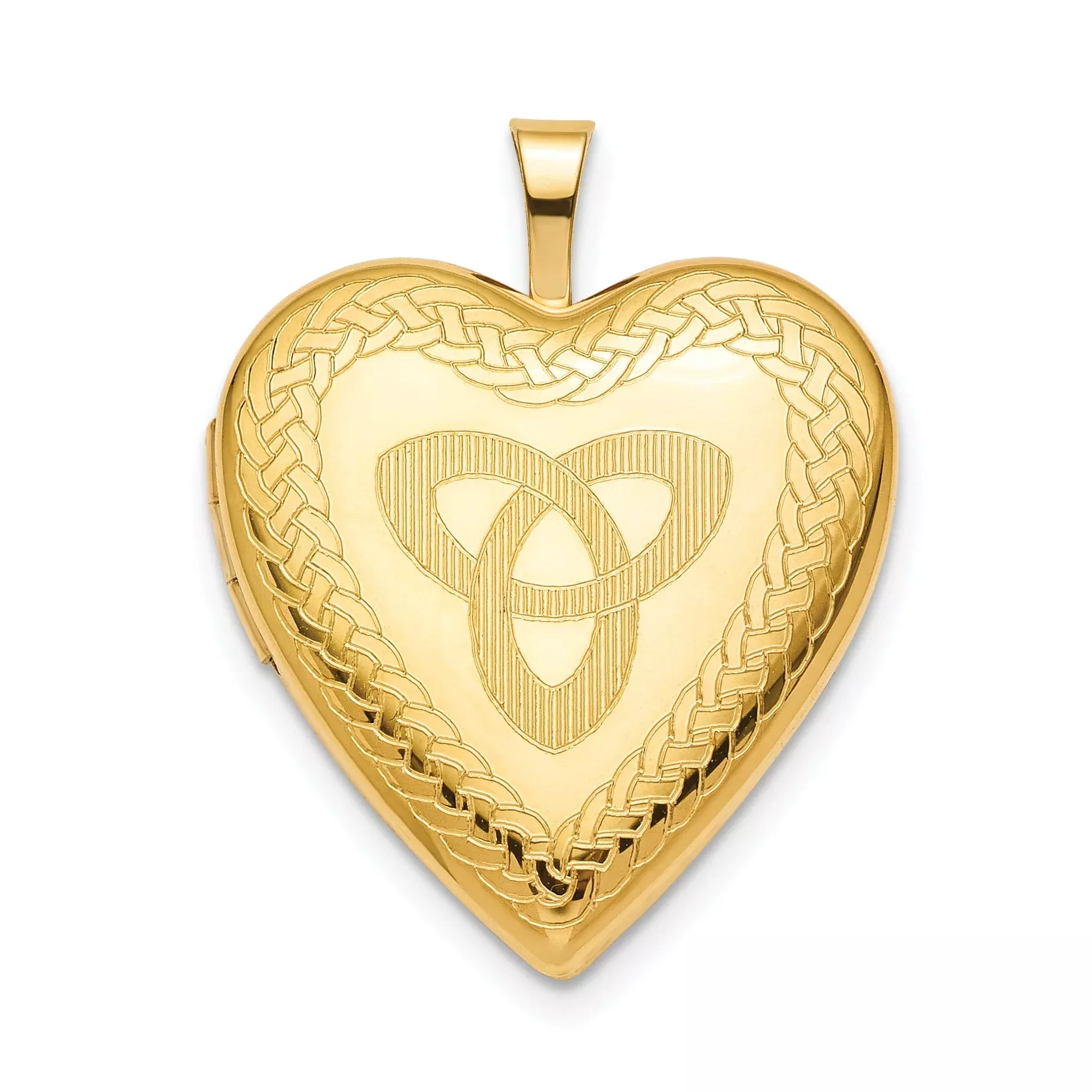 Ss /Gold Plated Sterling Silver Gold-Plated 20mm Trinity Heart Locket