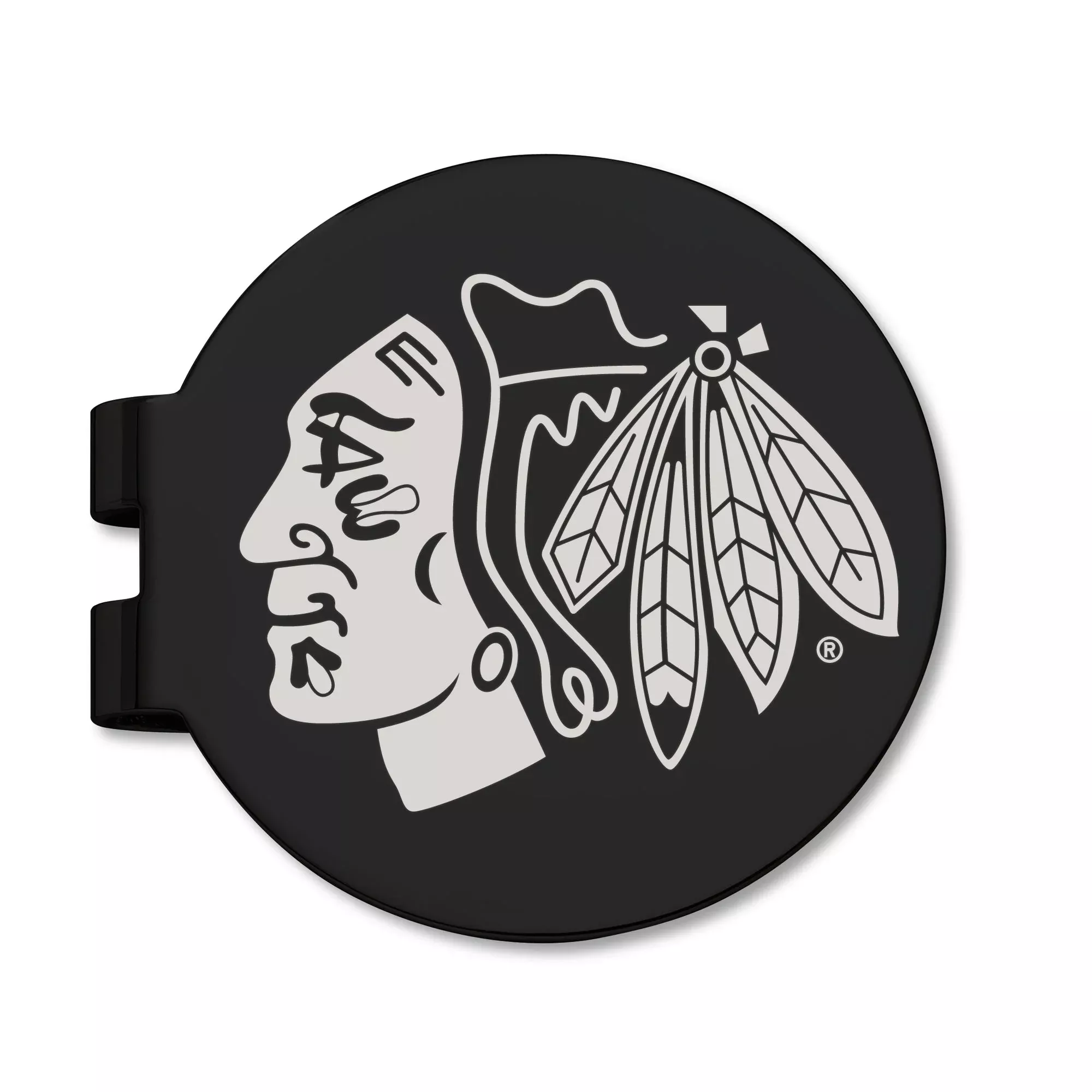 Stainless Steel Chicago Blackhawks Black Prevail Engraved Money Clip