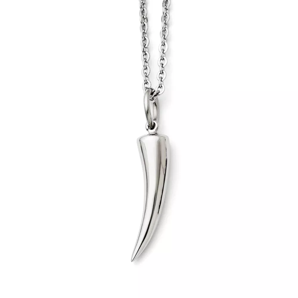 Stainless Steel Polished Horn Necklace