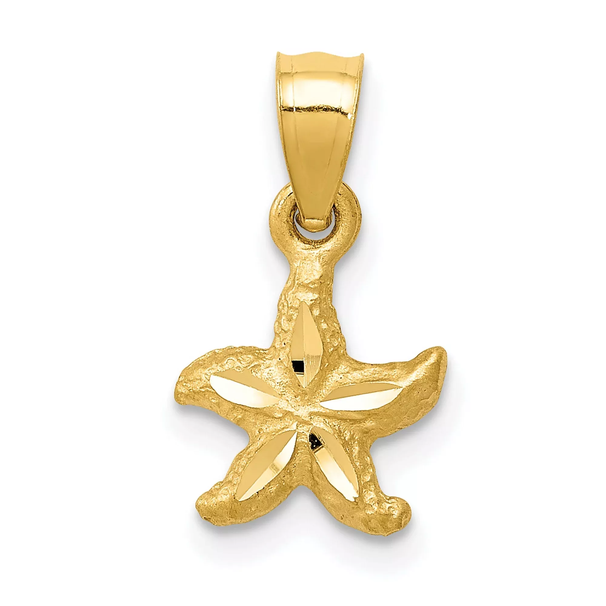 Starfish Charm Pendant in Real 10k Yellow Gold