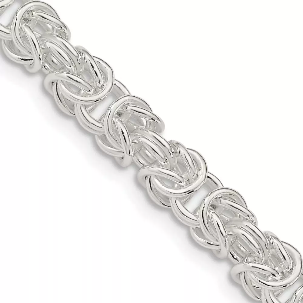 Sterling Silver 18" 5.5mm Rounded Byzantine Chain Necklace by Lumare Gioia