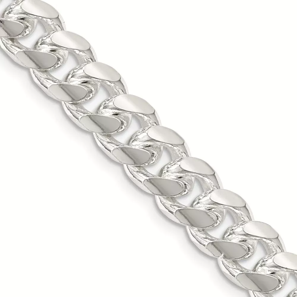 Sterling Silver 20" Domed Curb Chain Necklace with Diamond-Cut Detailing - 8.5mm Width by Lumare Gioia