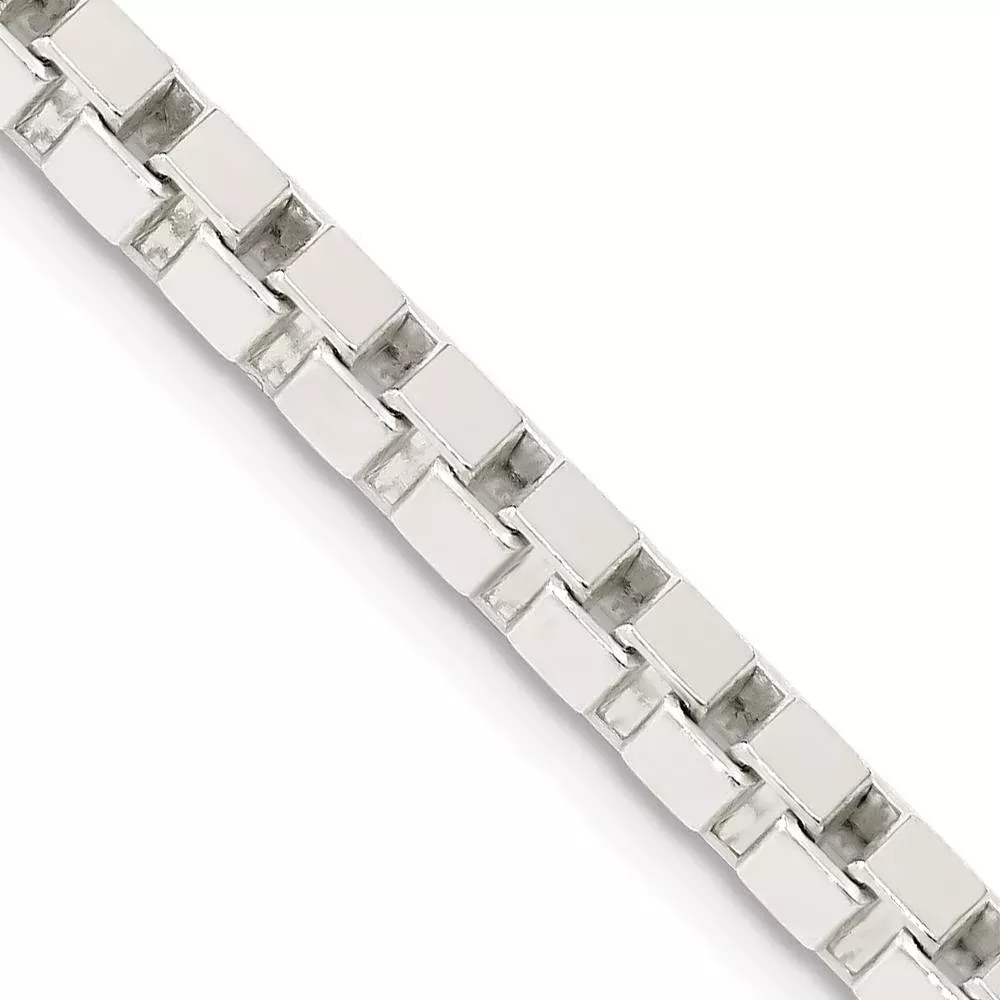 Sterling Silver 24" 3.75mm Box Chain with Lobster Clasp by Lumare Gioia
