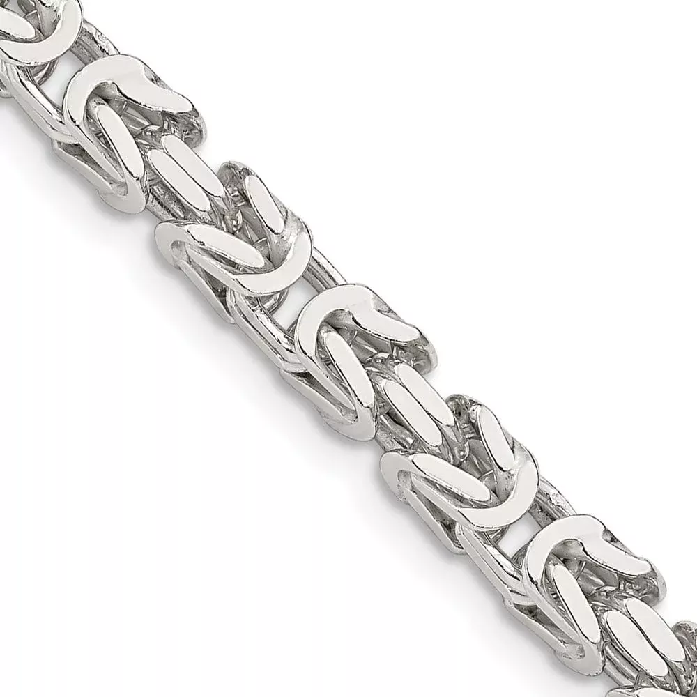 Sterling Silver 26" Byzantine Chain Necklace - 4.25mm Width by Lumare Gioia