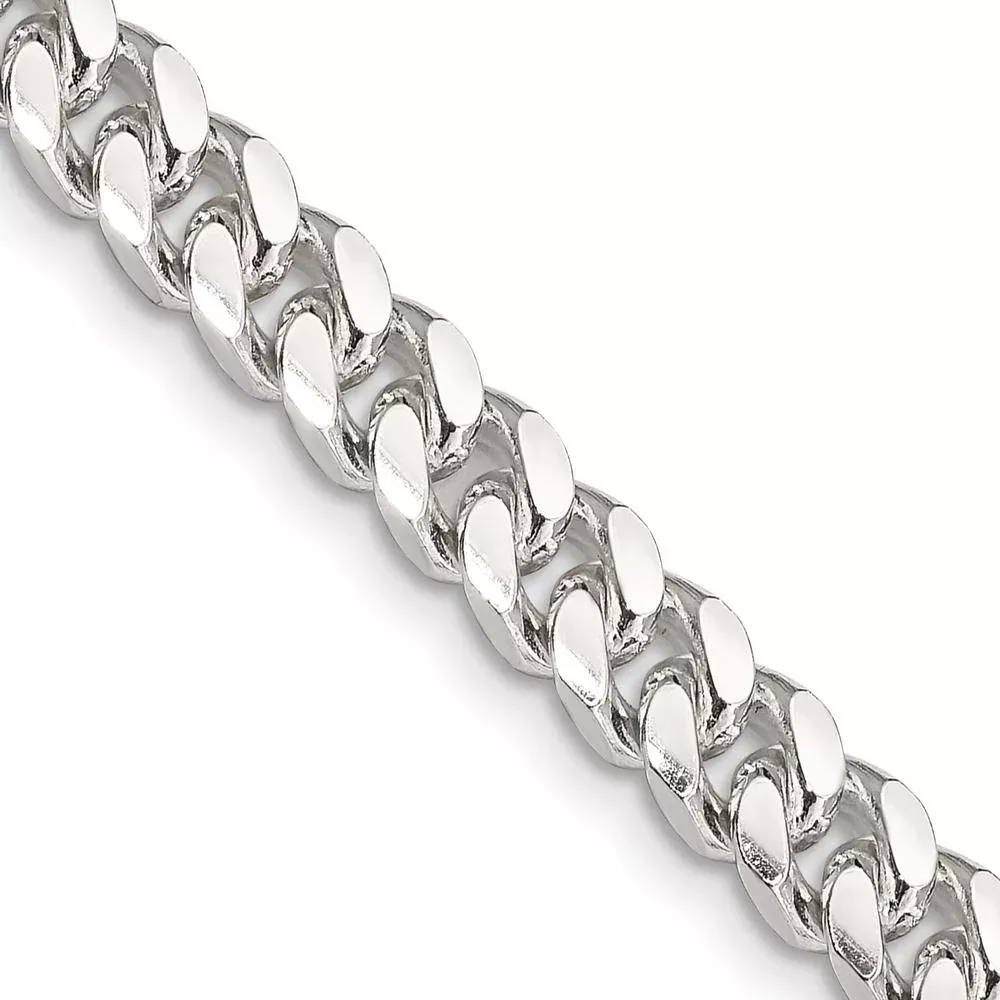 Sterling Silver 26" Diamond-Cut Curb Chain Necklace - 6mm Width by Lumare Gioia