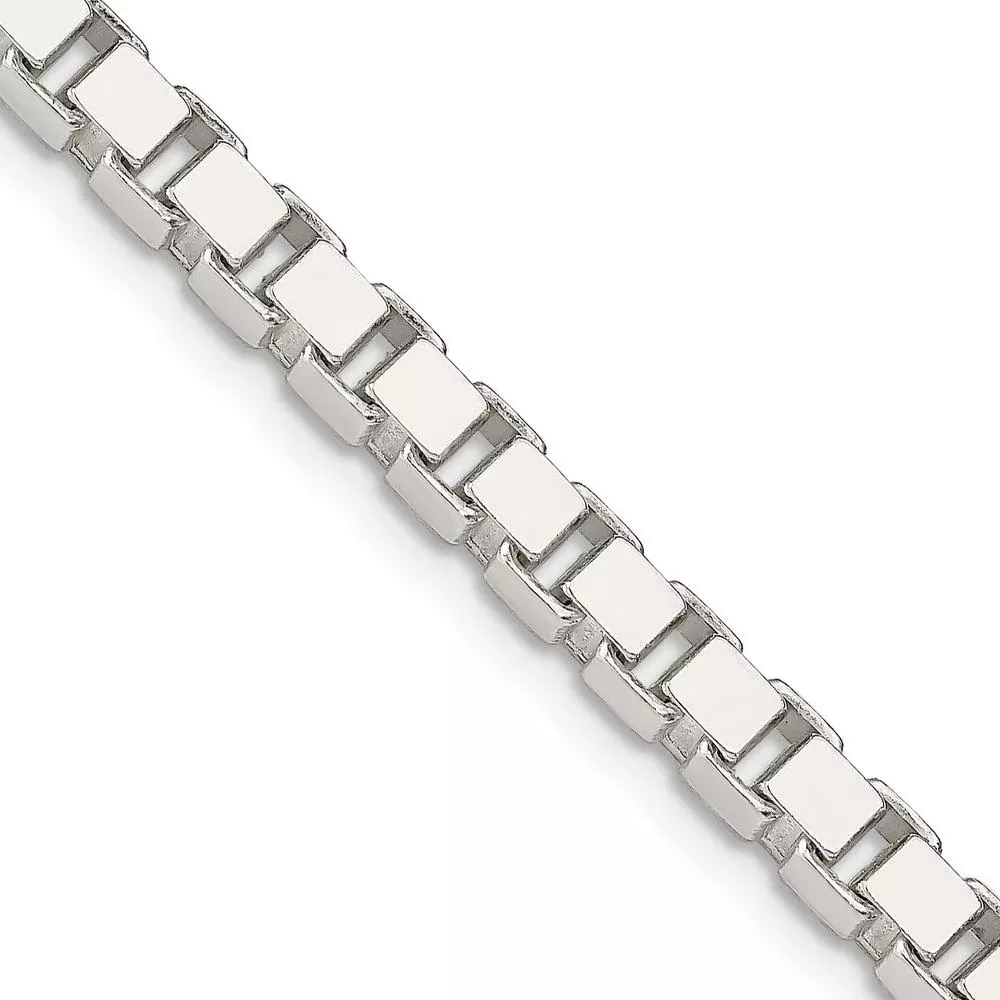 Sterling Silver 4.5mm Box Chain Necklace - 18" by Lumare Gioia