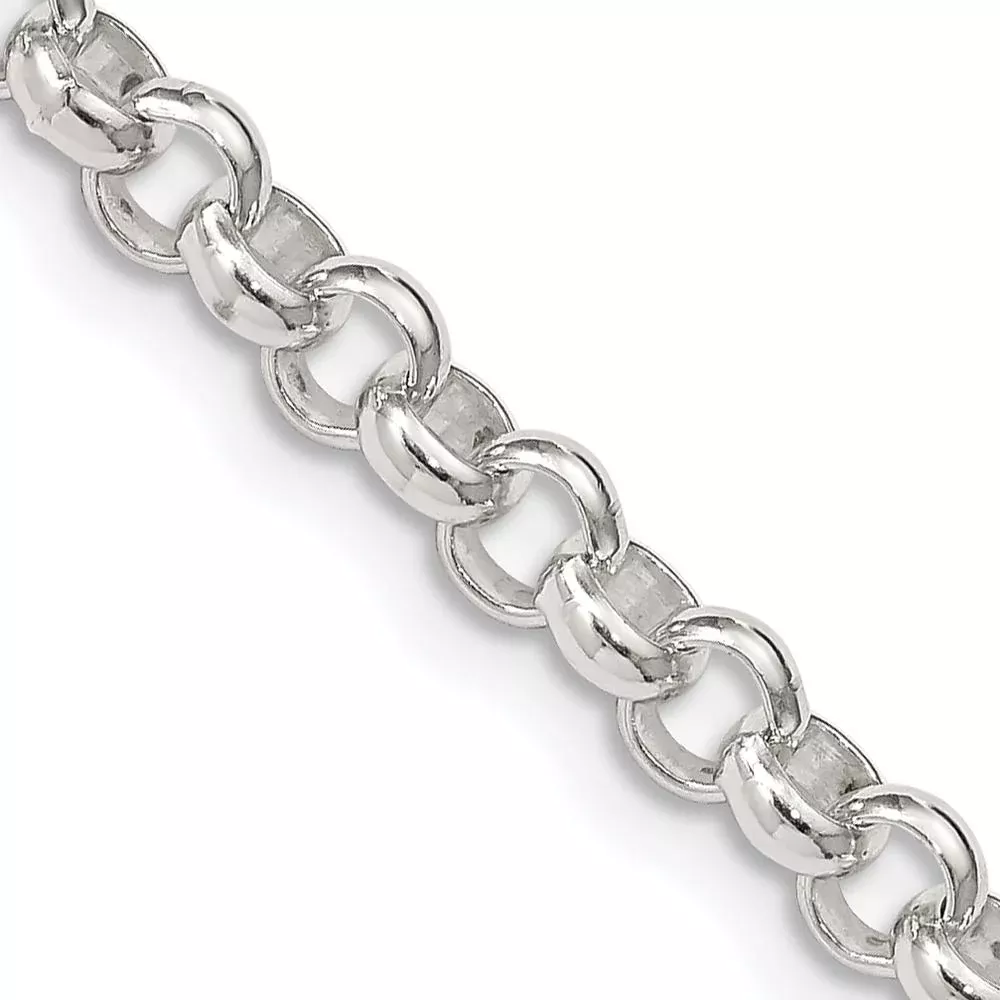Sterling Silver 4.6mm Rolo Chain Necklace - 30" - Polished Finish by Lumare Gioia