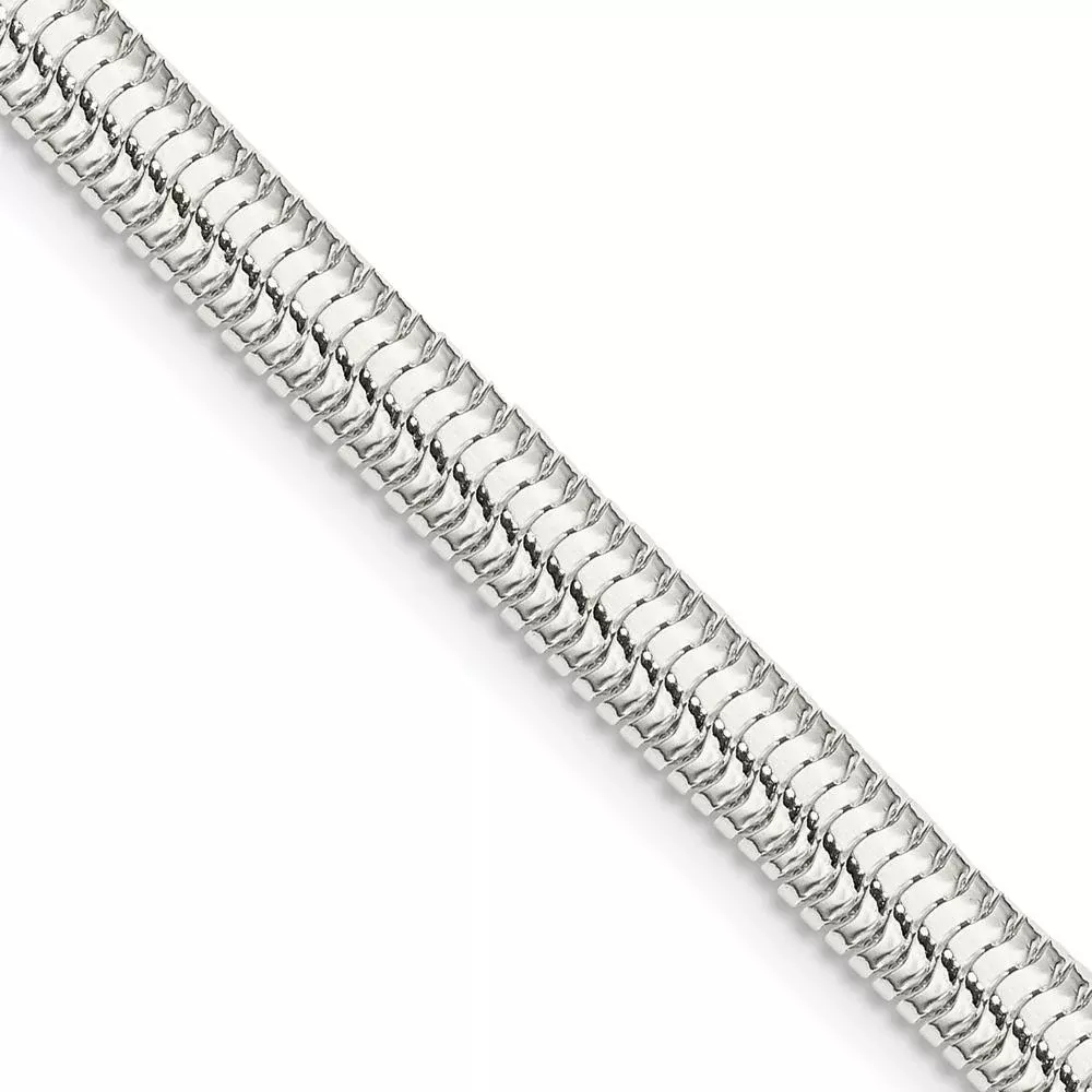 Sterling Silver 5mm 24" Snake Chain Necklace with Polished Finish by Lumare Gioia