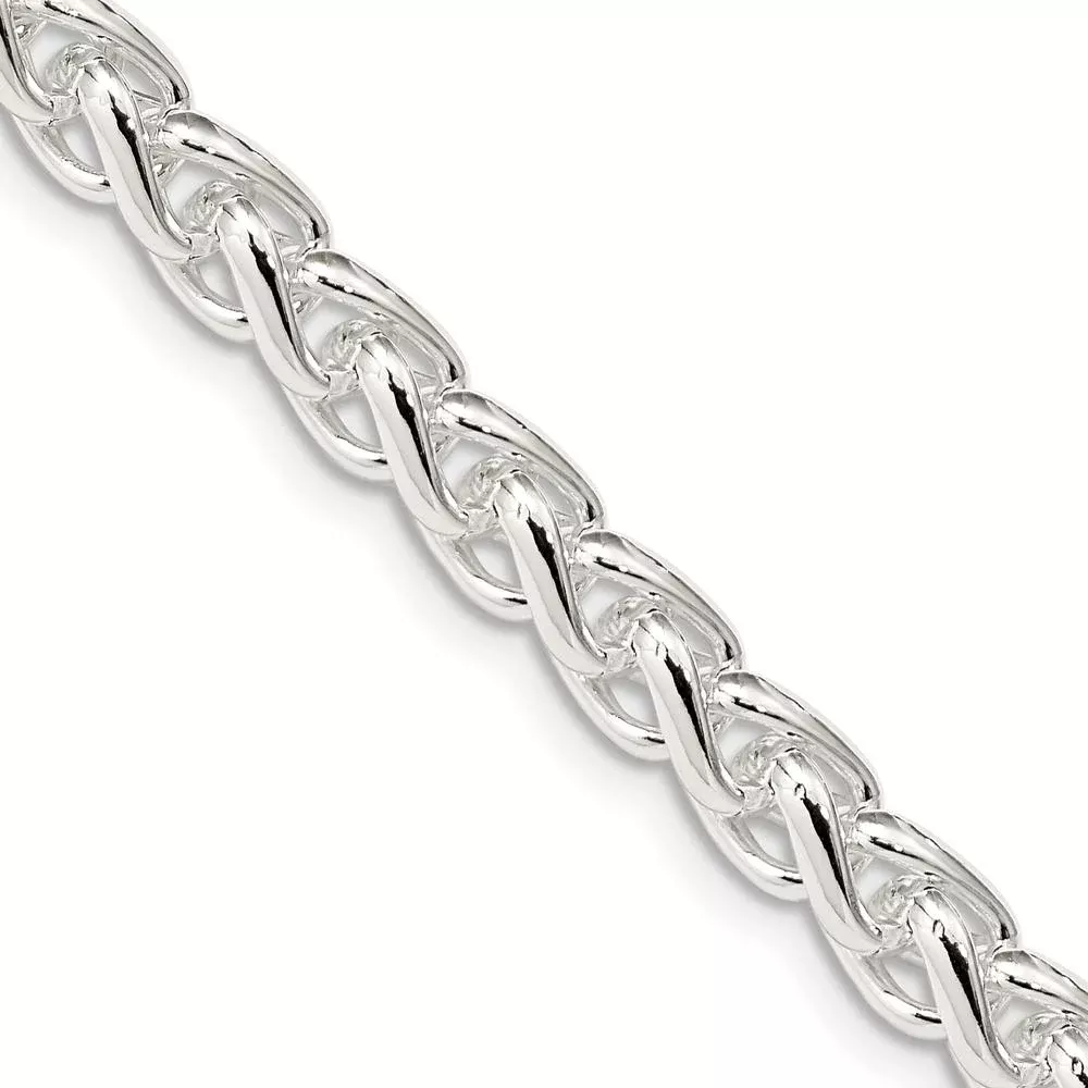 Sterling Silver 6mm Round Spiga Chain - 20" by Lumare Gioia