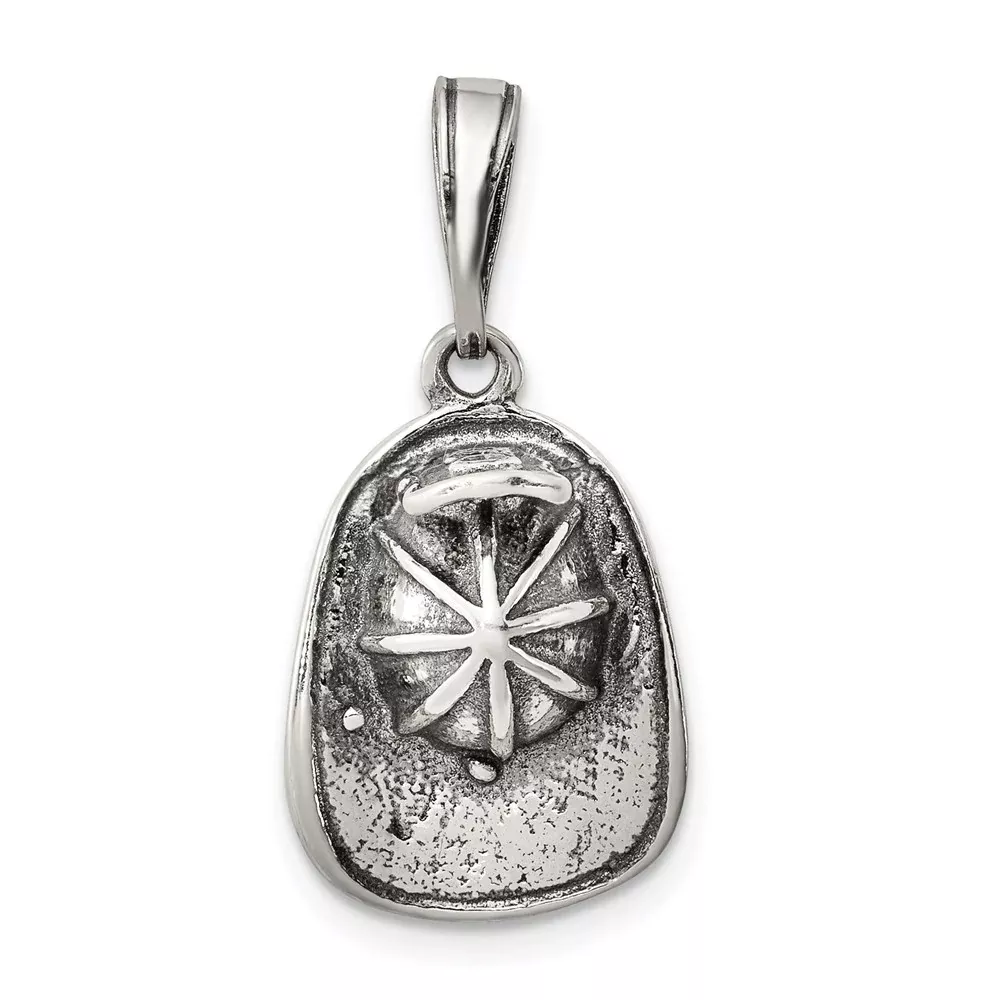 Sterling Silver Antiqued Fireman'S Helmet Charm