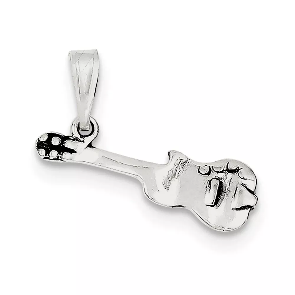 Sterling Silver Antiqued Guitar Charm