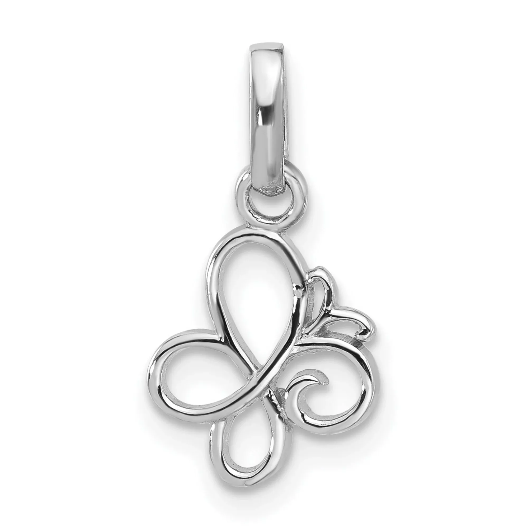 Sterling Silver Butterfly Pendant with Openwork Design, Nature Inspired Symbolic Jewelry Charm