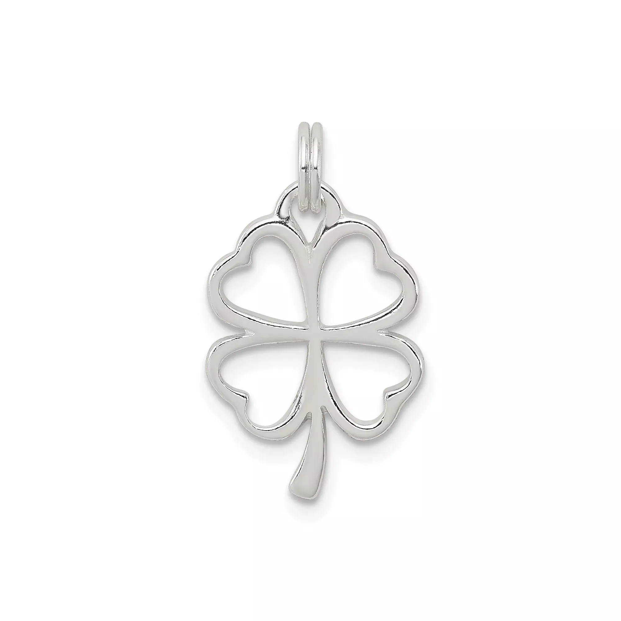 Sterling Silver Clover Pendant with Openwork Four Leaf Design, Irish Celtic Talisman for Luck and Hope