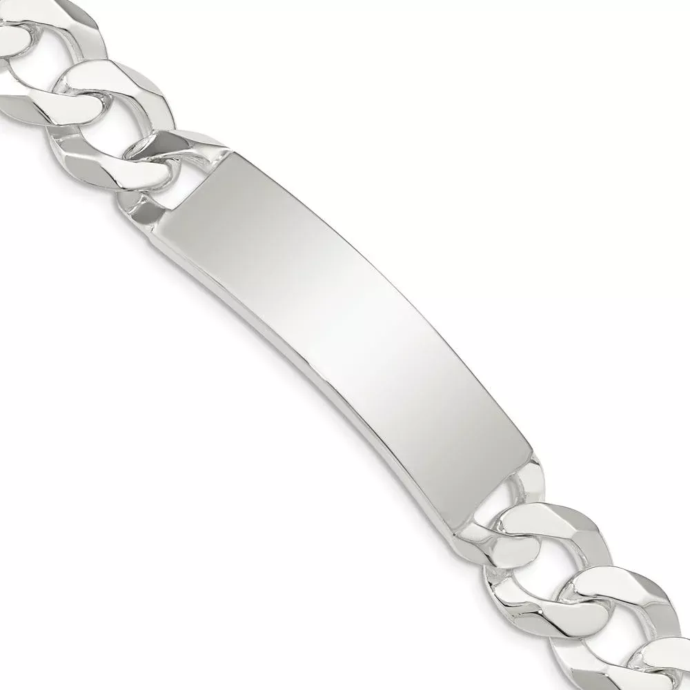 Sterling Silver Curb Link ID Bracelet with Polished Finish - 7.5" by Lumare Gioia