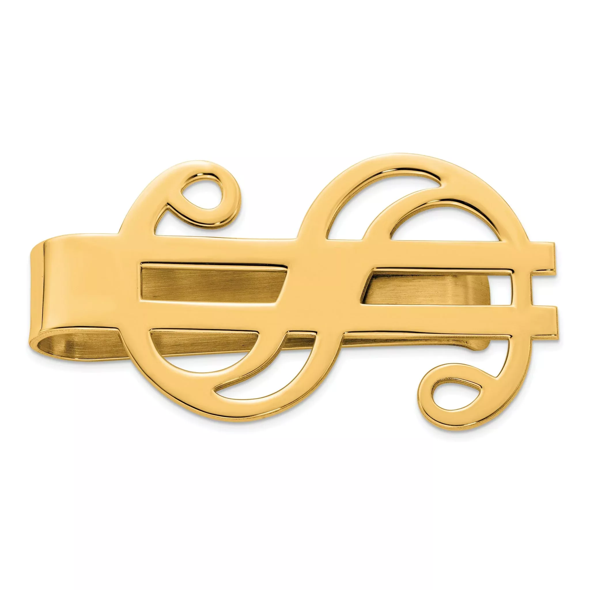 Sterling Silver Gold-plated Dollar Sign Money Clip