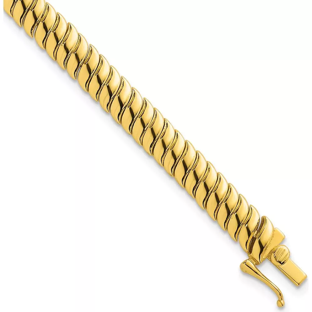 Sterling Silver Gold-Tone Polished Fancy 5.8mm S-Link Bracelet - 6.75" Long by Lumare Gioia